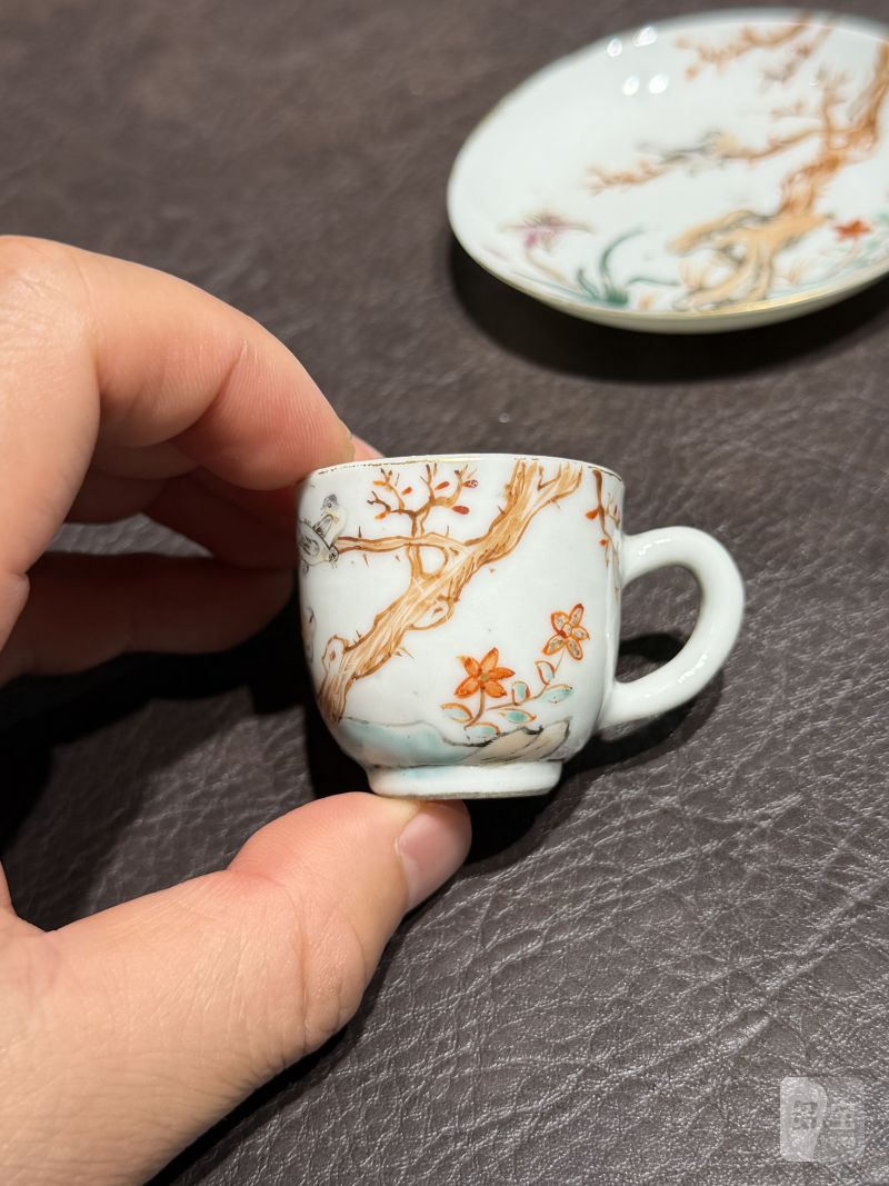 清乾隆 粉彩花鸟纹茶具一套25件 - 图87